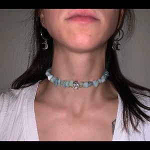 Amazonite choker with lotus charm